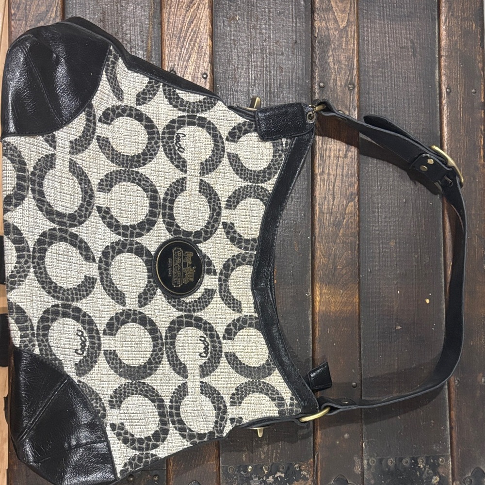 Coach Black and Cream Crossbody Bag